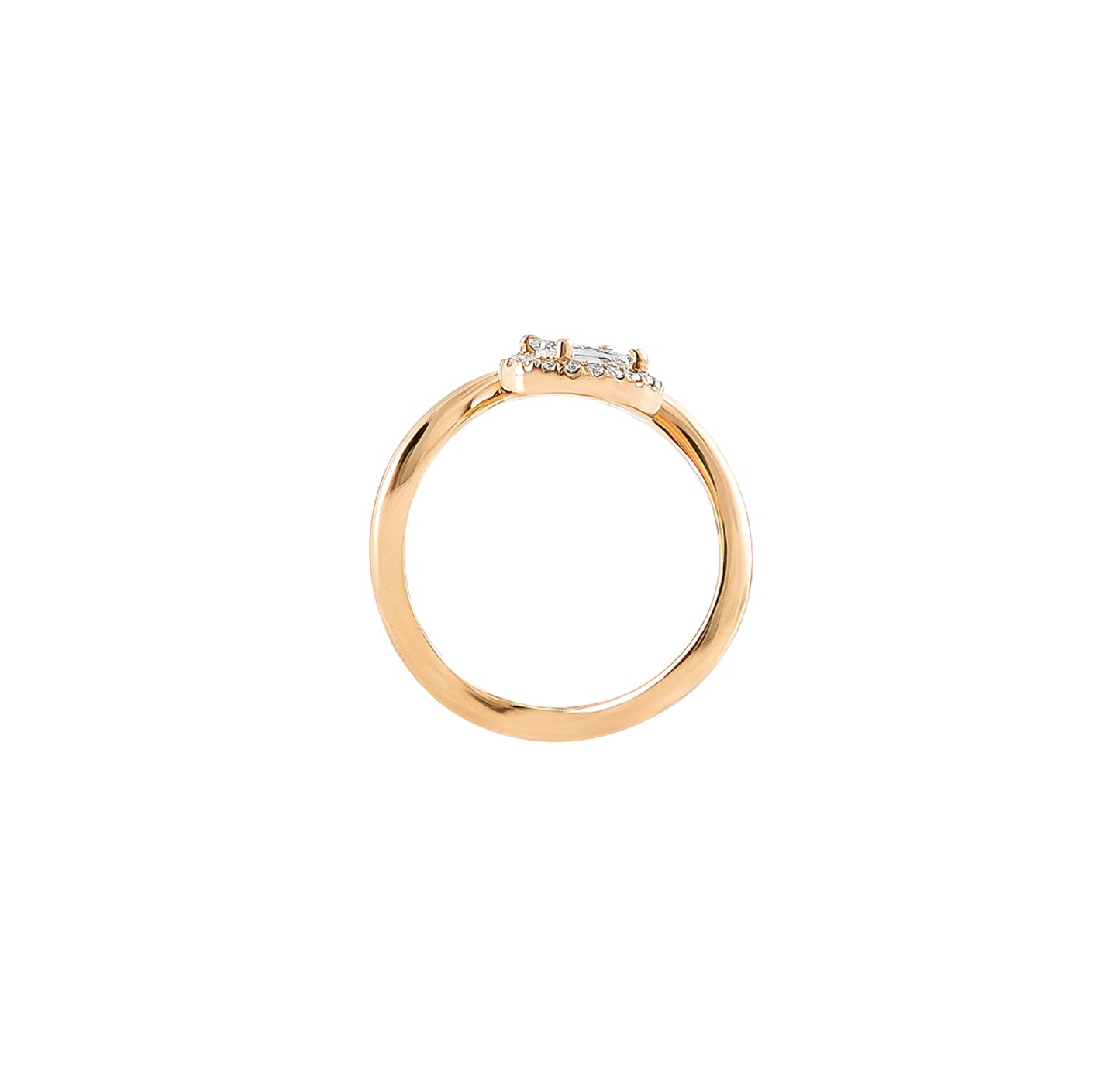 Analemma ring, diamond, and yellow gold