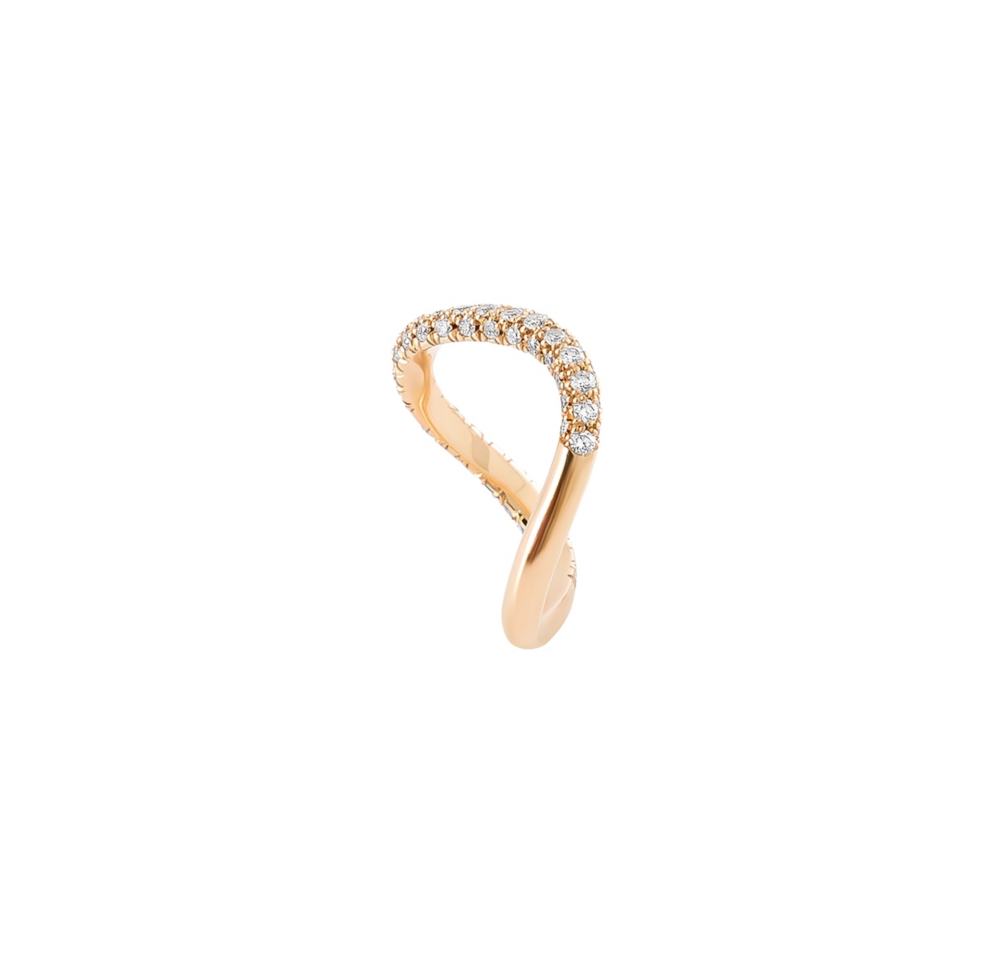 Paved Analemma ring, diamonds, yellow gold