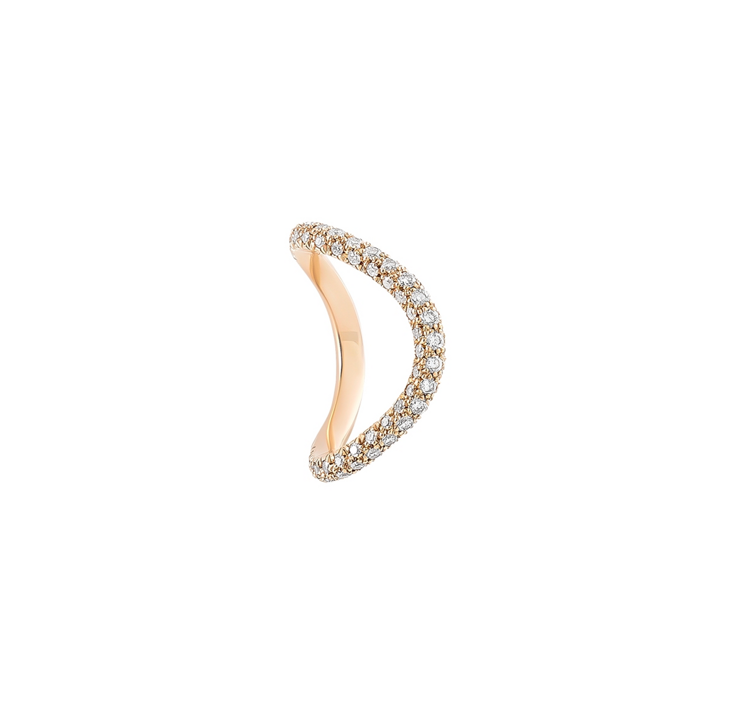 Paved Analemma ring, diamonds, yellow gold