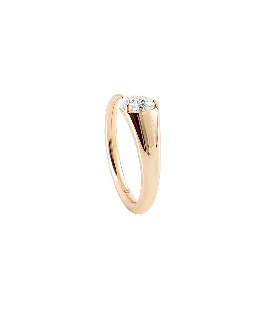 Sornette ring, 0,75CT diamond, and yellow gold
