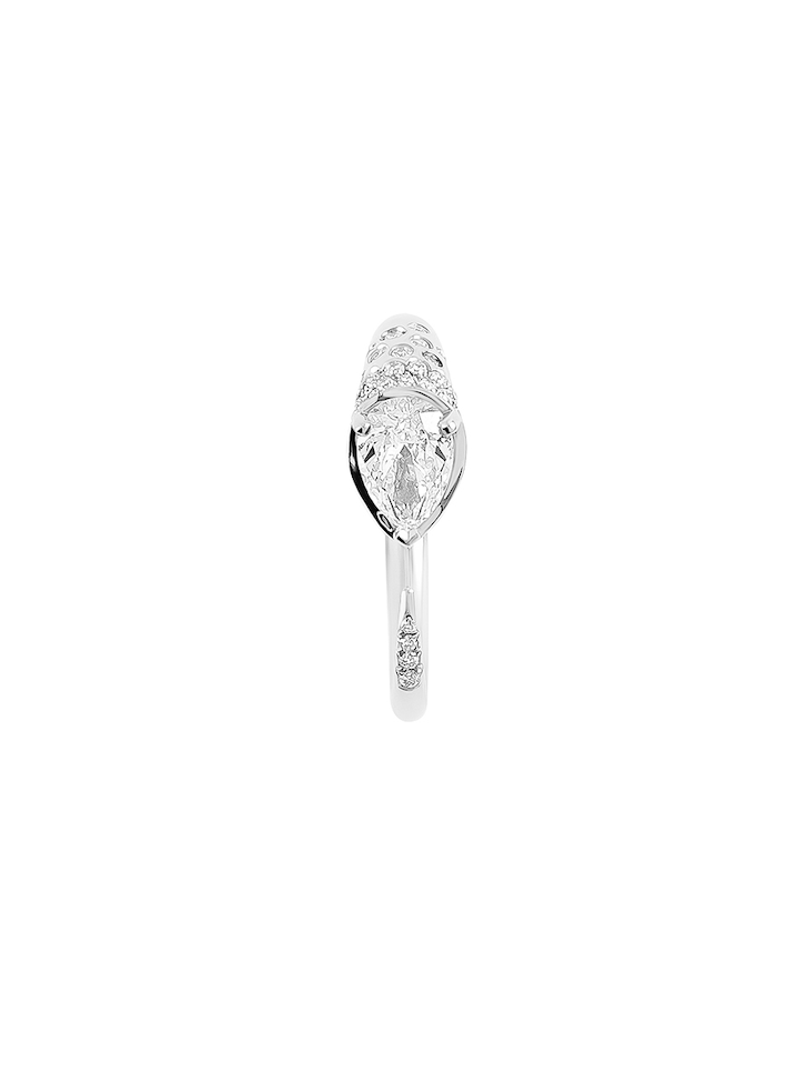 Sornette ring 0,75CT diamond, with dots 0,2CT diamonds and white gold