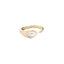 Sornette ring 1CT diamond, with dots 0,3CT diamonds and yellow gold