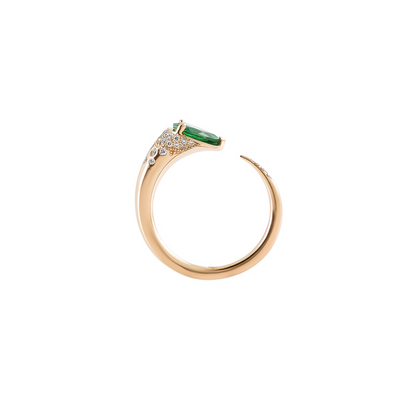 Sornette ring with dots, tsavorite, and yellow gold