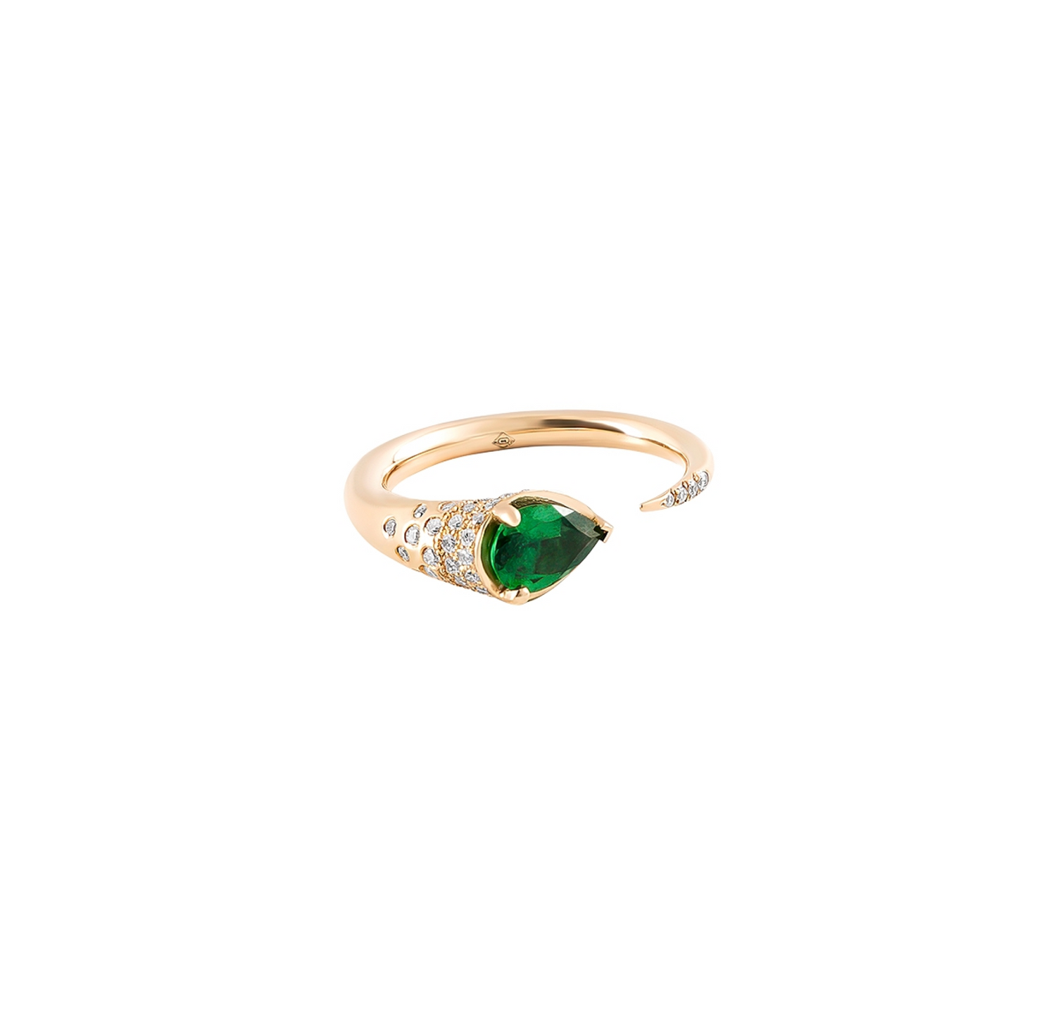 Sornette ring with dots, tsavorite, and yellow gold
