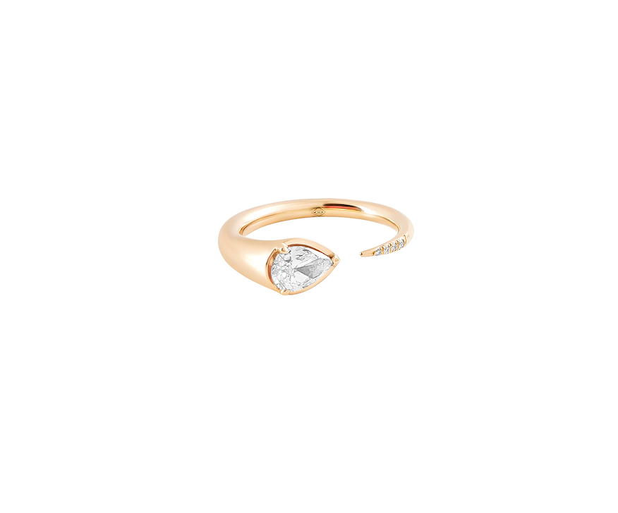 Sornette ring, 0,75CT diamond, and yellow gold