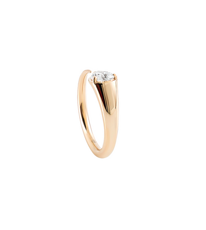 Sornette ring, 0,75CT diamond, and yellow gold