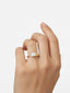 Sornette ring 1CT diamond, with dots 0,3CT diamonds and yellow gold