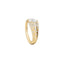 Sornette ring 1CT diamond, with dots 0,3CT diamonds and yellow gold