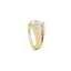 Sornette ring 2CT diamond, with dots 0,6CT diamonds and yellow gold